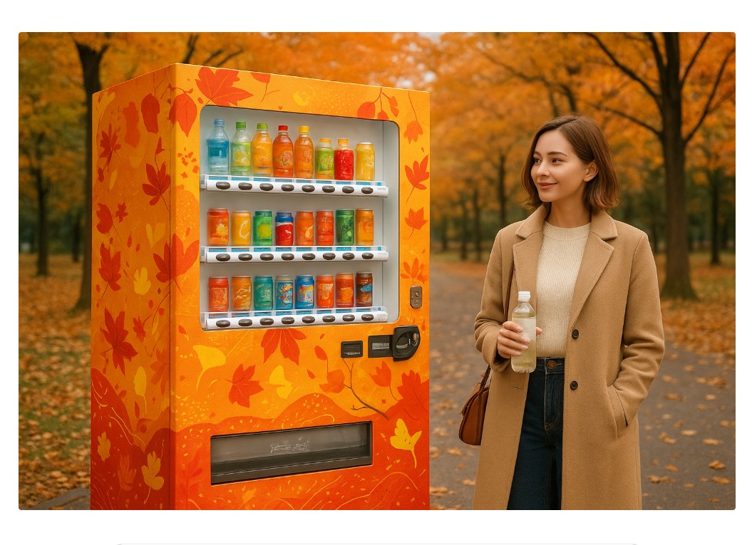 秋の自販機ビジネス成功戦略！ラインナップ最適化とラッピング刷新で売上アップ