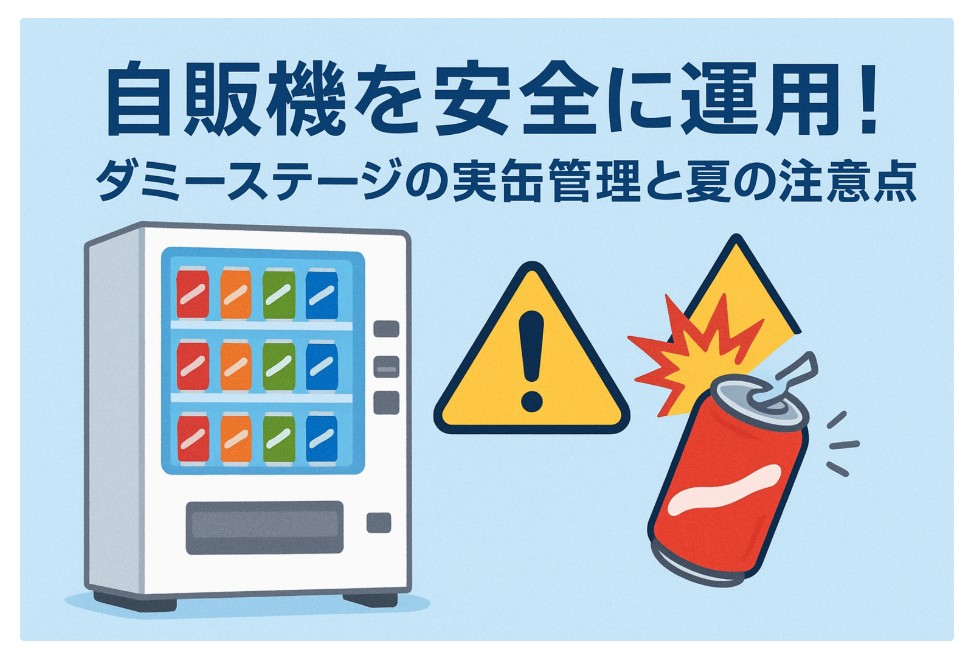 自販機を安全に運用！ダミーステージの実缶管理と夏の注意点